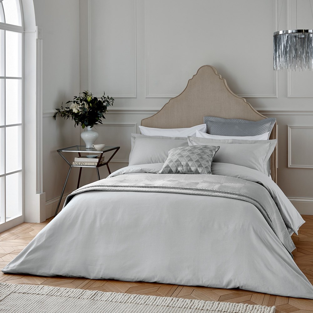 Deco Stripe Bedding by Helena Springfield in Silver Grey